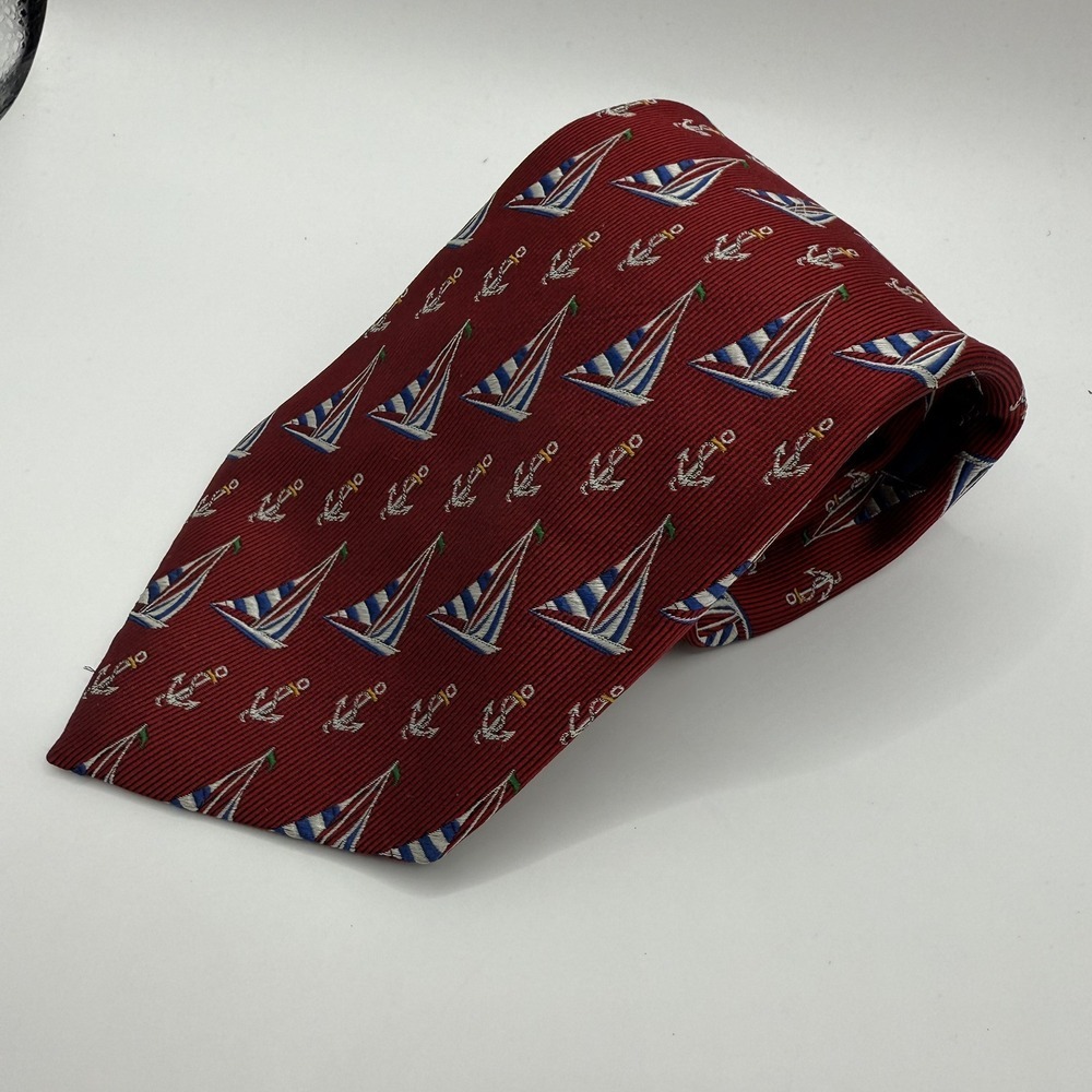 Polo Ralph Lauren Silk Polo Sail Boat Print Men's‎ Necktie 4" x 58"